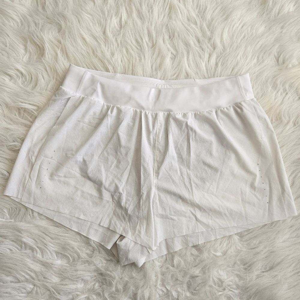 ATHLETA Fast‎ Route Shorts White Small Mesh Running Lined Lightweight Athletic